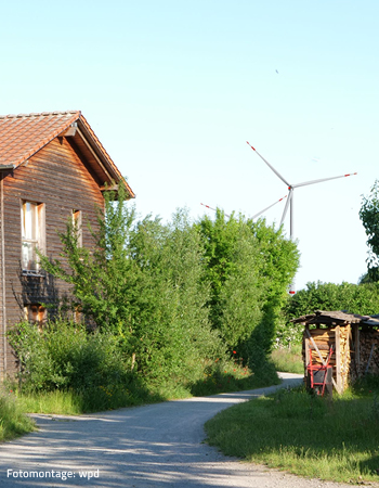 Haus mit Windrad